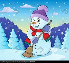 Schneemann mit topf und futternapf. Winter Schneemann Thema Bild 7 Stockfoto 25964217 Bildagentur Panthermedia