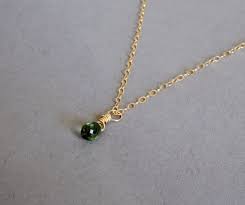 Simple Dainty Necklace Very Delicate Layering Necklace Gold Silver Layered Necklace Green Green Gemstone Necklace Tiny Necklace Delicate Layered Necklace