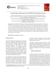 Iso 9001:2015 pdf checklist | pdf guide to iso 9001 quality management systems. Pdf Lean Six Sigma Methods And Tools In Iso 9001 2015 Management Systems