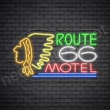 Metal, led light lamp size: Buy Route 66 Motel Neon Sign Online Neon Signs Depot