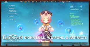Character that equip 2 or 4 set artifacts will have set bonus for that artifacts. Diona Build Weapons Artifacts Genshin Impact Zilliongamer