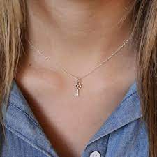 Tiny Key Necklace Tiny Sterling Silver Heart Key Necklace Key Charm Little Key Necklace Tiny Heart Key Pendant Sterling Key Charm Heart Key Necklace Key Necklace Womens Jewelry Necklace