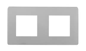 Route de montluçon, 36330 le poinçonnet. Plaque Double Unica Studio Schneider Electric Aluminium Lisere Blanc Leroy Merlin