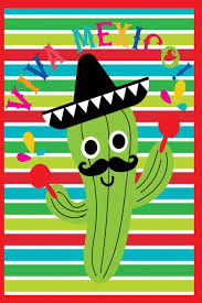 Mexican funny cactus with muzzle in a pot. Viva Mexico Funny Cactus With Mustache Sombrero Maracas Mexican Cinco De Mayo College Ruled Lined 6 X 9 Notebook Journal Writing Book Striped Matte The Mexico Legends Cinco