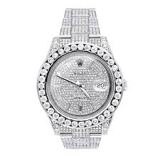 Financing available and free shipping. Diamond Rolex Datejust Custom Watch Iced Out 25 2ct Ice Storm Gems