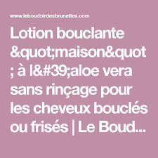 Lotion Bouclante Maison A L Aloe Vera Sans Rincage Pour Les Cheveux Boucles Ou Frises Le Boudoir Des Brunettes Cheveux Boucles Soin Cheveux Maison Lotion