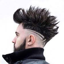 Cool Long Spiky Undercut Design For Men Side View Curly Hair Men Curly Hair Designs Undercut Designs