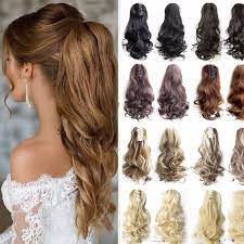 Uk Real Claw On Ponytail Clip In Hair Extensions Wavy Curly Pony Tail Blonde Kcz Ebay Clip In Ponytail Hair Extensions Curly Hair Pieces