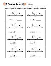 Angle Measurement Partner Paper Free Math Worksheets Math Notes Math Measurement