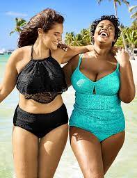 Cacique Crochet Swim Tank With Built In V Wire Balconette Bra Halter Bikini Top Plus Size Swimsuits Bikini Tops