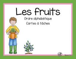 6 Cartes A Taches Avec 5 Mots Chacune Sur Le Theme Des Fruits Les Eleves Devront Inscrire Les Mots En Ordre Alphabetique Sur La Feuille Reponse Education