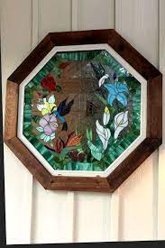 It can be laid horizontally for a trapezoid subway look. Hummingbirds Flowers Octagonal Stained Glass Window