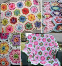 Add in some smart color changes for striping and you have a beautiful blanket. African Crochet Flower Pattern Projects You Will Love The Whoot Crochet Hexagon Crochet Patterns Free Blanket Crochet Blanket Patterns