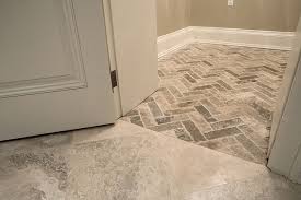 herringbone pattern travertine floor
