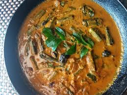 Banana, jack fruit,mango, chikku.) 2 roti / chappati.+ tomato subji 1/2 cup. Kerala Fish Curry Style Bhindi With Coconut Milk And Kudam Puli Culinary Labs