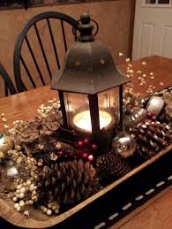 Dough Bowl Pine Cone Lantern Centerpiece Vintage Christmas Decorating Ideas Christmas Table Centerpieces Vintage Christmas Decorations Christmas Decor Diy