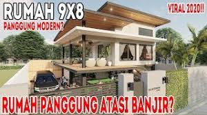 Rumah panggung 2 lantai atap piramida. Desain Rumah Panggung Modern 9x8 Dengan Air Terjun Kolam Koi Youtube