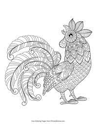 Enjoy these free coloring pages to color, paint or crafty educational projects for young children and the young at heart. Zentangle Rooster Coloring Page Free Printable Pdf From Primarygames