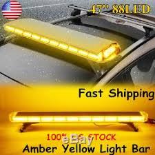 88led 47 Light Bar Emergency Beacon Warn Tow Truck Response Strobe Amber Yellow