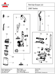 Bissell Pet Hair Eraser Parts Diagram Bissell Pet Hair Eraser 2087 Parts Evacuumstore Com