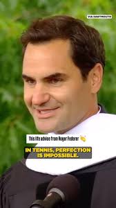 “Perfection is impossible.”, Roger Federer gave a speech to college  graduates that everyone needs to hear., 🎥: Dartmouth