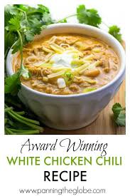 She has an ma in food research from stanford university. Award Winning White Chicken Chili Panning The Globe Recipe White Chili Chicken Recipe Award Winning White Chicken Chili Recipe White Chicken Chili Slow Cooker