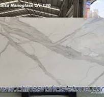 Nano White Calacatta Glass Marble Slabs Suppliers - Enming Stone
