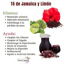 El té de Jamaica y limón es una bebida refrescante y llena de beneficios para  la salud. La flor de Jamaica es conocida por sus propiedades antioxidantes,  mientras que el limón aporta