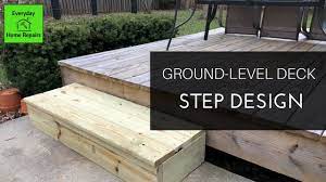 Next, level the ground and build up low spots with fill dirt so the area slopes away from the house. How To Build A Simple Deck Step Youtube