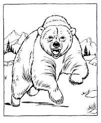 Cute bear sits on the ground; Free Printable Bear Coloring Pages For Kids