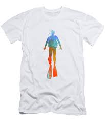 Scuba diving evolution gifts designs,scuba diving. Man Scuba Diver 04 In Watercolor T Shirt For Sale By Pablo Romero