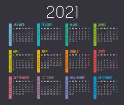 Calendar 2021 week numbers start monday. Colorful Year 2021 Calendar With Weeks Numbers In French Language Royalty Free Cliparts Vectors And Stock Illustration Image 155079424
