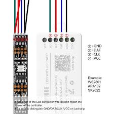 Not all addressable strips require the clock wire as shown in the diagrams. Dc5 24v Sp108e Wifi Led Addressable Rgb Spi Pixel Controller Diy Modes For Programmable Led Strip Confull Sp108e
