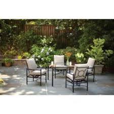 Hampton Bay Barnsley 5 Piece Patio Dining Set With Textured Silver Pebble Cushions Patio Patio Dining Set Patio Style
