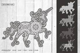 Download Unicorn Mandala Vector 3d Layered By Ahsancomp Studio Thehungryjpeg Com