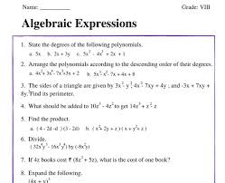 Find thousands of math skills. Algebraic Expressions For Class 8 Witknowlearn