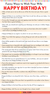 Birthday Wishes To My Wife In English Happy Birthday Wife 35 Sweet And Funny Birthday Wishes For Your Wife In 2020 Birthday Wishes For Wife Learn English Words Birthday Wishes Funny