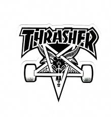 1854 Thrasher Magazine Skate Logo 7 5 Cm Decal Sticker Decalstar Com Skate Stickers Thrasher Skateboard Logo