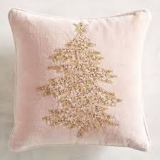 Beaded Blush Gold Tree Pillow Pink Christmas Decorations Rose Gold Christmas Silver Christmas Decorations