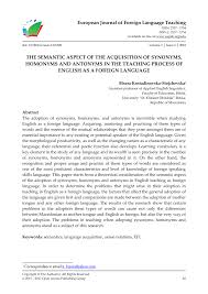 Pdf The Semantic Aspect Of The Acquisition Of Synonyms Homonyms And Antonyms In The Teaching Process Of English As A Foreign Language Perevod slova relive, amerikanskoe i britanskoe proiznoshenie, transkripciya, primery ispolzovaniya. of synonyms homonyms and antonyms