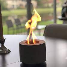 This portable fire pit magically prevents annoying smoke. Colsen Tabletop Rubbing Alcohol Fireplace Indoor Outdoor Fire Pit Portable Fire Concrete Bowl Pot Fireplace Fire In Style Fireplaces Stoves Fire Pits