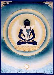 It represents the primordial union of wisdom and compassion, depicted as a male deity in union with his female consort through the similar idea of interpenetration or coalescence. Pin On Dzogchen
