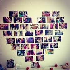 Corazon De Fotos En La Pared Buscar Con Google Habitacion Diy Dormitorio Diy Habitaciones Femeninas Fotos tipo polaroid caseras para decorar. corazon de fotos en la pared buscar