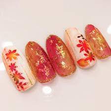 もみじデザイン ネイルデザイン ネイルのアイデア 色打掛 ネイル