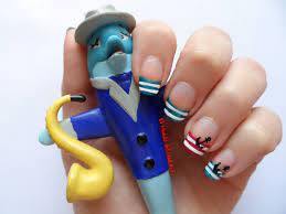 Manicura francesa con media flor. El Mundo Del Nail Art Francesa Marinera Retosummernails2016