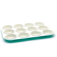 Greenlife Healthy Ceramic Non Stick Economy 12 Cup Muffin Pan Turquoise Walmart Com Ceramic Non Stick Muffin Pan Green Life Cookware