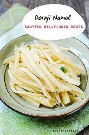 Doraji Namul Sauteed Bellflower Roots Recipe In 2021 Korean Food Side Dishes Korean Side Dishes Asian Recipes