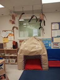We Had A Cave Theme In The Classroom And We Made A Cave Out Of Milk Containers Then We Covered It With Brown Long Paper Kindergarten Themes Theme Classroom