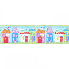 Check spelling or type a new query. Children S Town Houses Wallpaper Border Multicoloured Kids Bedroom