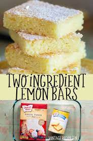 2 Ingredient Lemon Bars Recipe Lemon Bars Recipe Angel Food Cake Mix Recipes Lemon Recipes